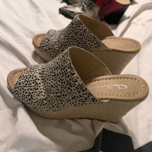 Wedge platform animal print